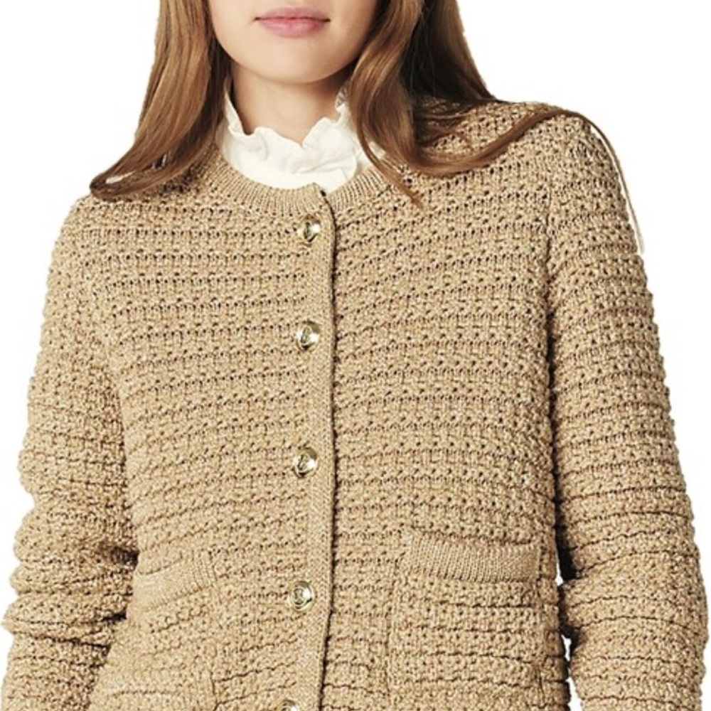 ba&sh Tan Textured Cardigan